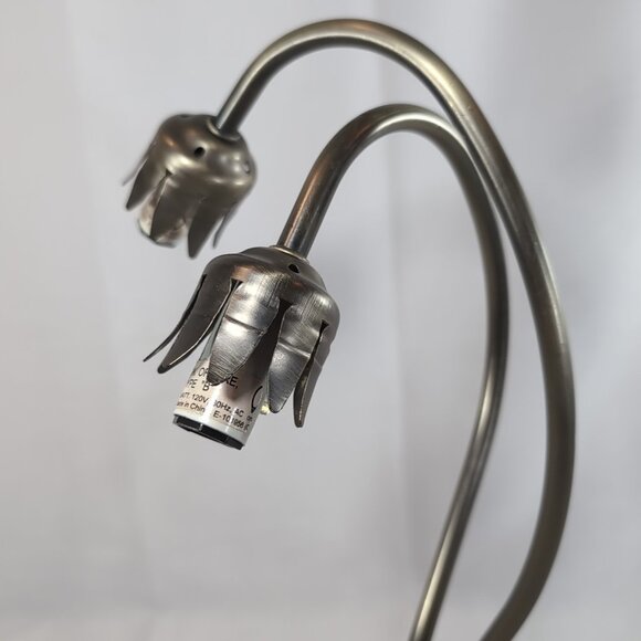 Vintage Lilypad Lamp Lily Pad 2 Stem Base NO SHADES Tulip Gooseneck Gold READ - Picture 7 of 10